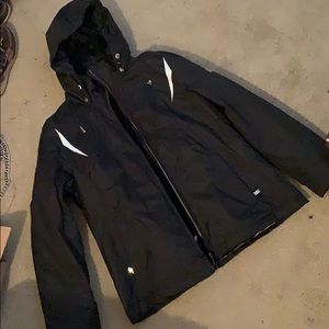 Black dual-layer ski jacket